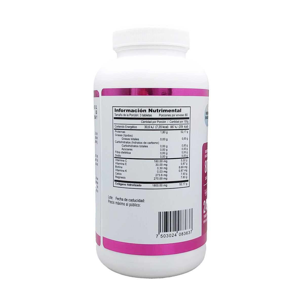 Just Colágeno Hidrolizado Frasco con 240 Tabletas Just Colágeno Hidrolizado Frasco con 240 Tabletas