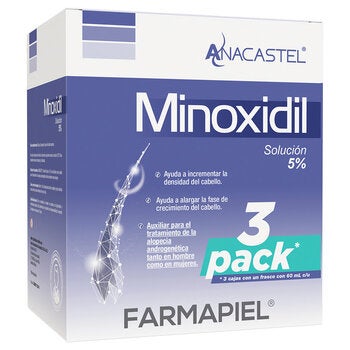 Anacastel Minoxidil 5% 3 piezas con 60 ml c/u Anacastel Minoxidil 5% 3 piezas con 60 ml c/u