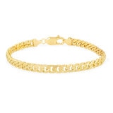 Pulsera de Eslabon Cubano, Oro Amarillo 14K Pulsera de Eslabon Cubano, Oro Amarillo 14K