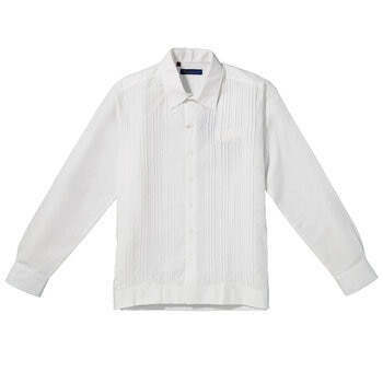 Palmerino, Guayabera de Lino Manga Larga, para hombre, Color Blanco, Modelo Presidente, Varias Tallas