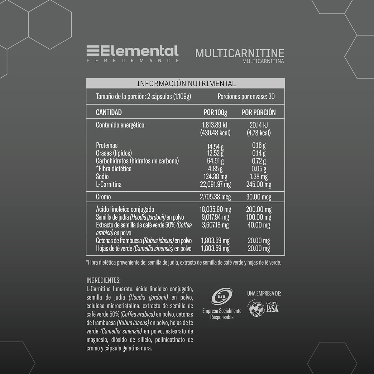 Elemental Performance Multi Carnitine 2 Frascos de 60 Cápsulas c/u Elemental Performance Multi Carnitine 2 Frascos de 60 Cápsulas c/u