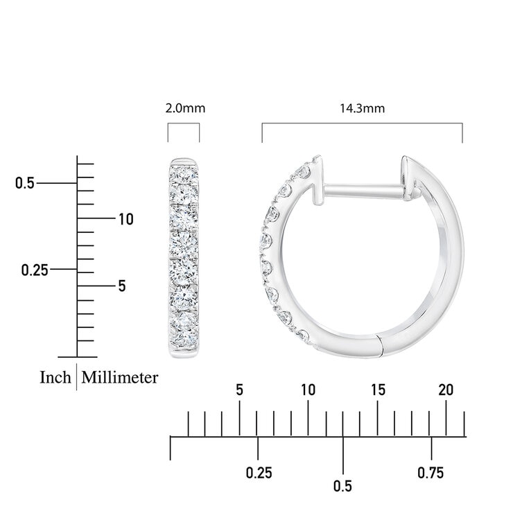 Aretes, Arracadas de Diamantes 0.35ctw, Oro Blanco 14K Aretes, Arracadas de Diamantes 0.35ctw, Oro Blanco 14K