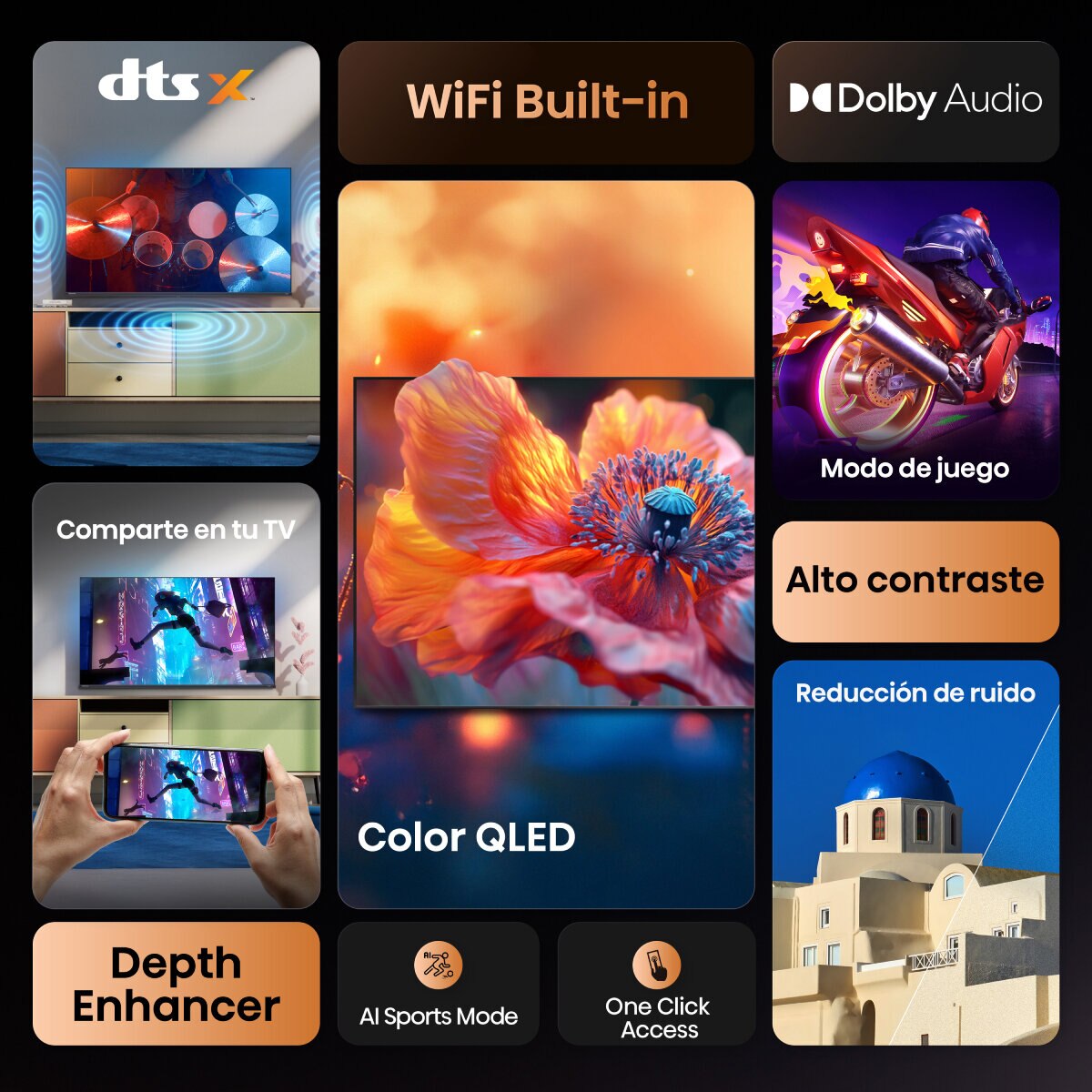 Hisense Pantalla 40" QLED 4K Fire TV Hisense Pantalla 40" QLED 4K Fire TV