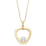 Dije de Perla Cultivada con Cadena 45.72cm, 8-8.5mm, Oro Amarillo de 14K Dije de Perla Cultivada con Cadena 45.72cm, 8-8.5mm, Oro Amarillo de 14K