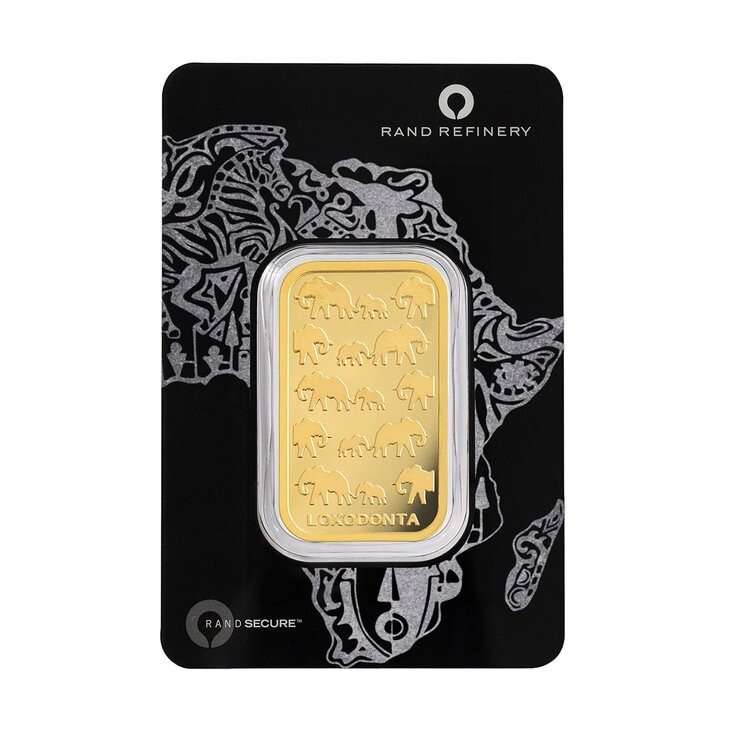 Lingote de Oro 1 oz RAND Elefantes Africanos Lingote de Oro 1 oz RAND Elefantes Africanos