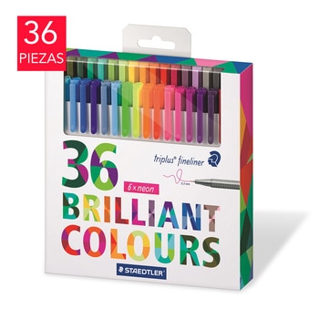 Staedtler Marcadores Punto Fino Colores Brillantes, 36 Piezas