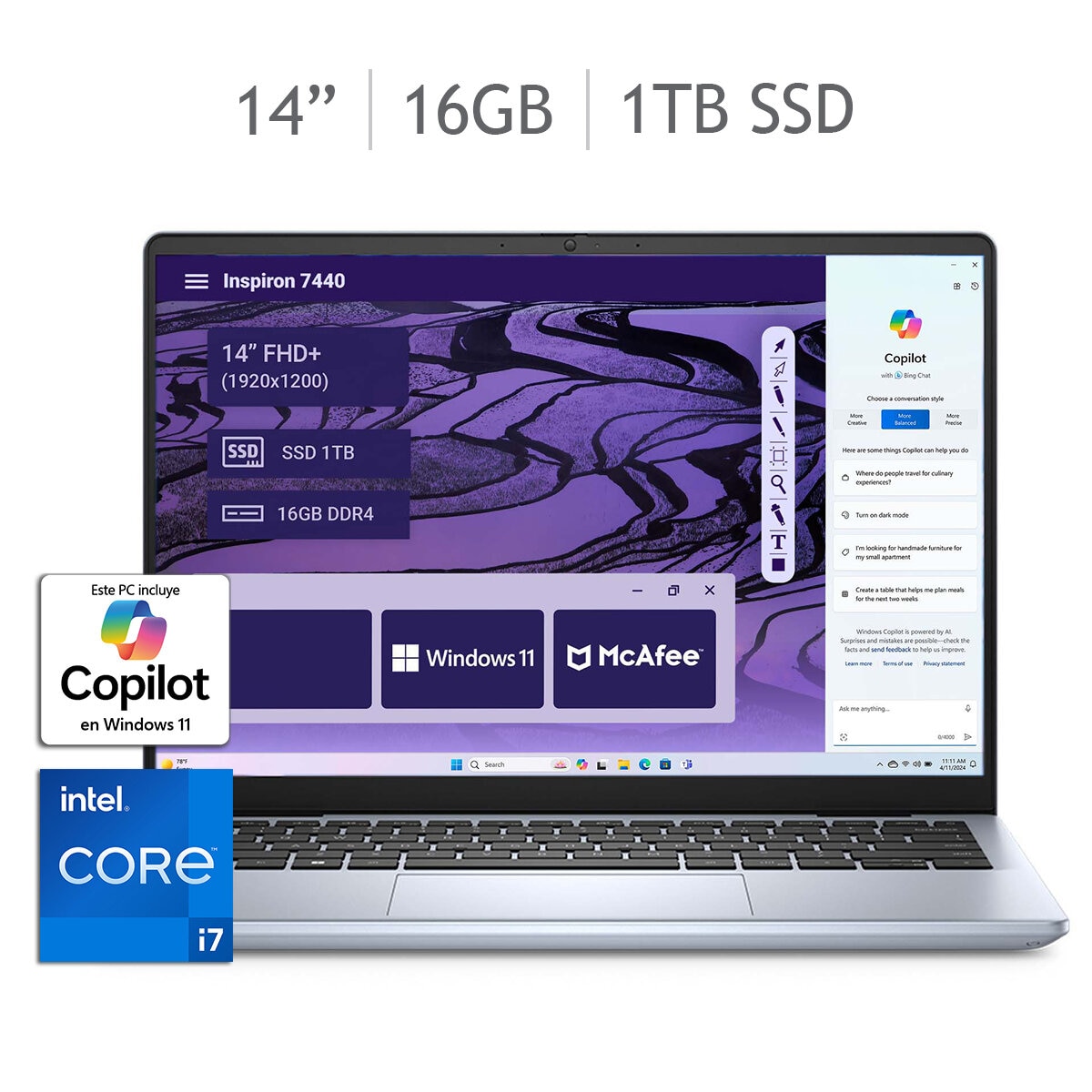 DELL Inspiron 7440 Laptop 14" Full HD Intel Core i7 16GB 1TB SSD DELL Inspiron 7440 Laptop 14" Full HD Intel Core i7 16GB 1TB SSD