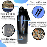 APAA Juego de 2 Botellas Purificadoras de Agua de 1.2L + Accesorios