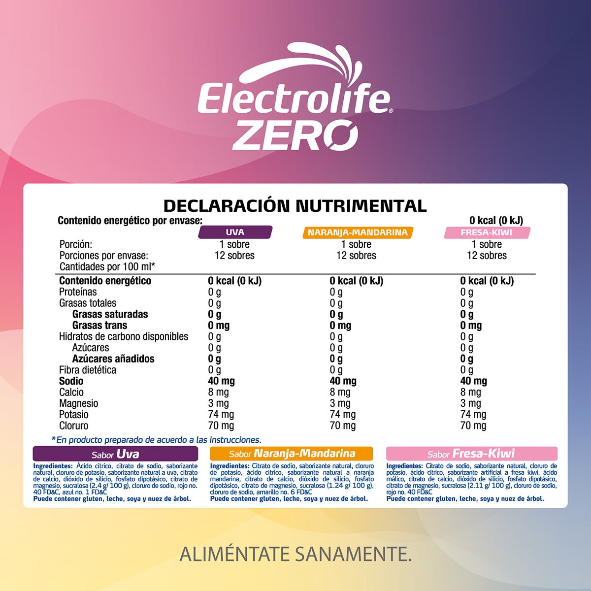 Electrolife Zero 36 Sobres de 4g c/u Electrolife Zero 36 Sobres de 4g c/u