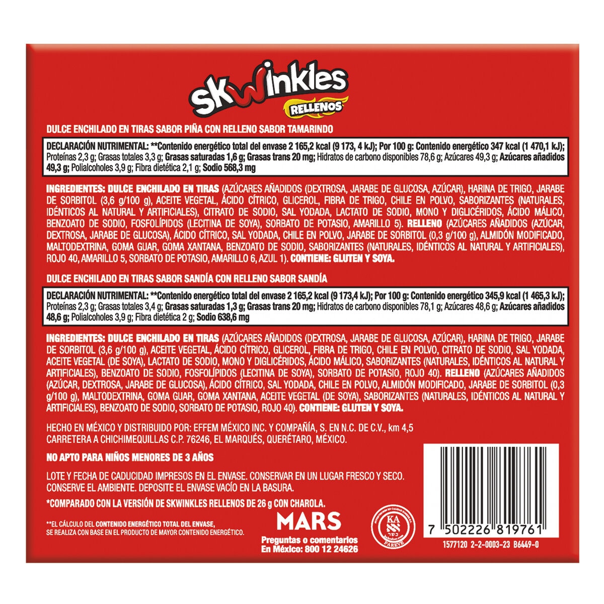 Skwinkles Rellenos 24/26g c/u Skwinkles Rellenos 24/26g c/u