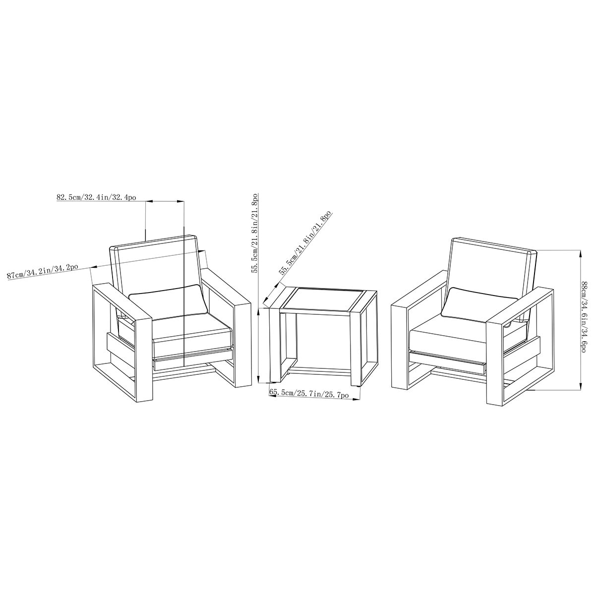 SunVilla, Clifton Set Bistro de 3 piezas SunVilla, Clifton Set Bistro de 3 piezas