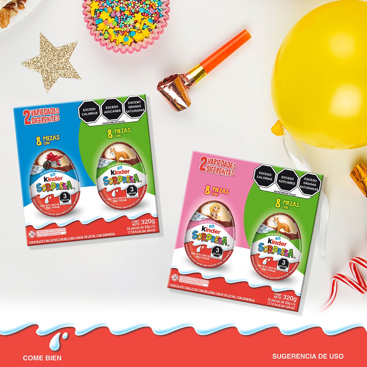 Kinder Sorpresa Huevos de Chocolate 16 pzas de 20 g Kinder Sorpresa Huevos de Chocolate 16 pzas de 20 g