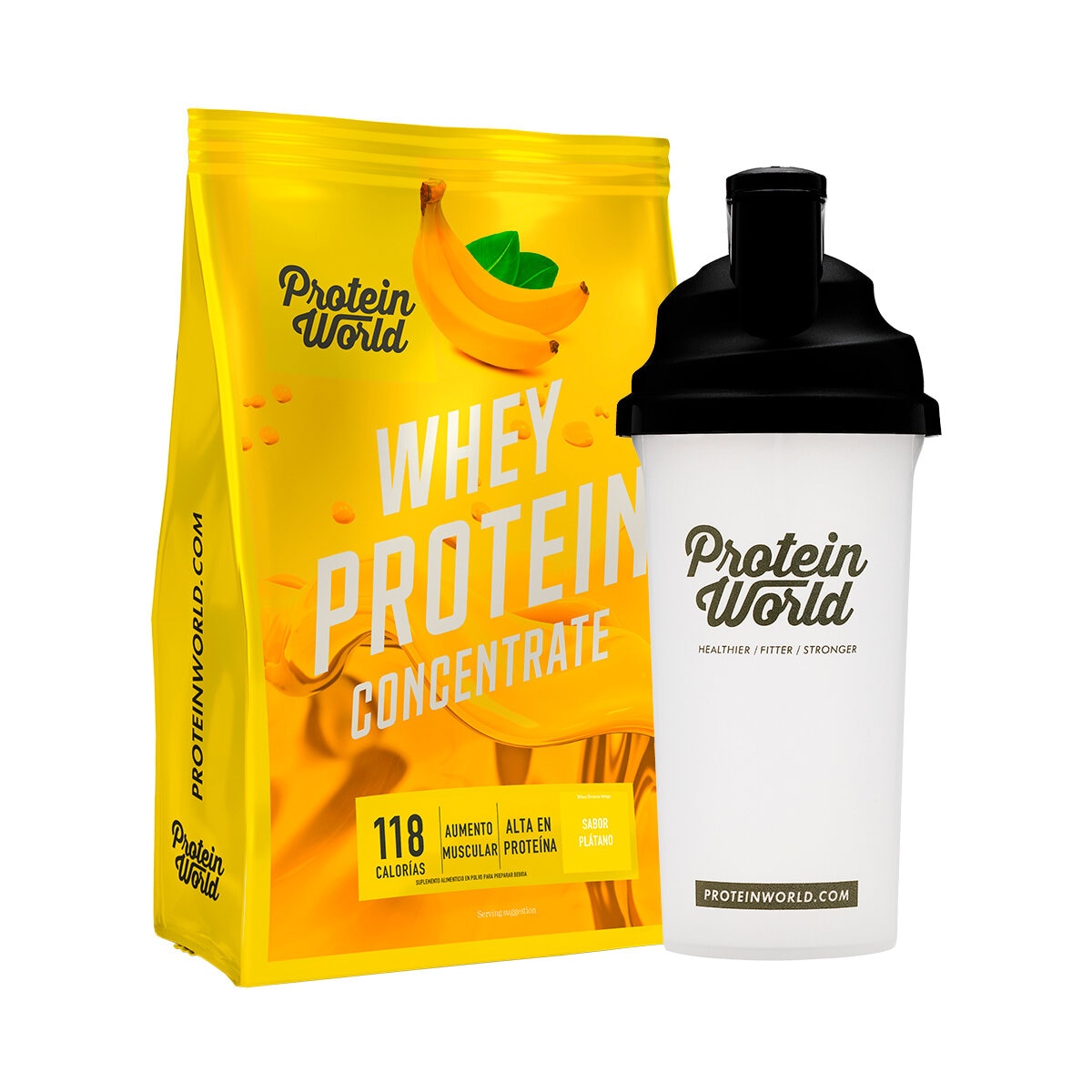 Protein World Whey Proteína en Polvo Sabor Plátano 900 g