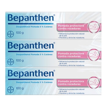 bepanthen dexpanthenol pomada al 5% cutánea 3 tubos de 100g c/u