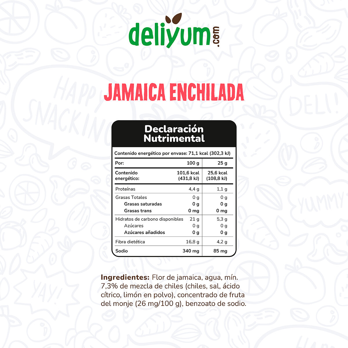 Deliyum Jamaica Enchilada Deshidratada 5 pzas de 70g