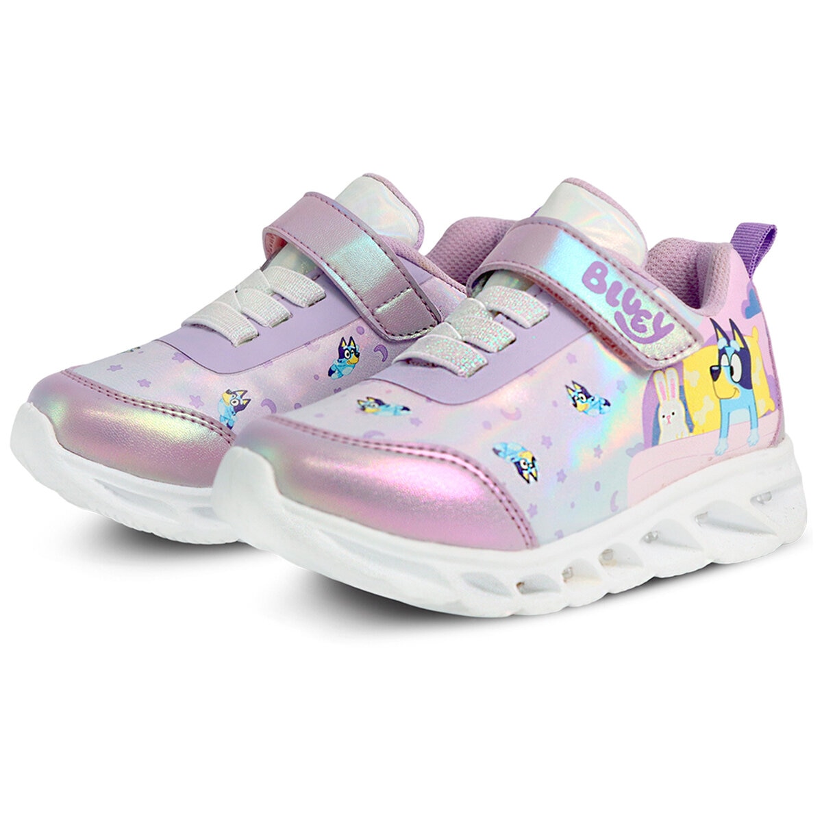 Bluey, Tenis Original Color Lila con Luces, para Niña Bluey, Tenis Original Color Lila con Luces, para Niña