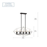 Empire Lighting, Lámpara Lineal Colgante LED Louis