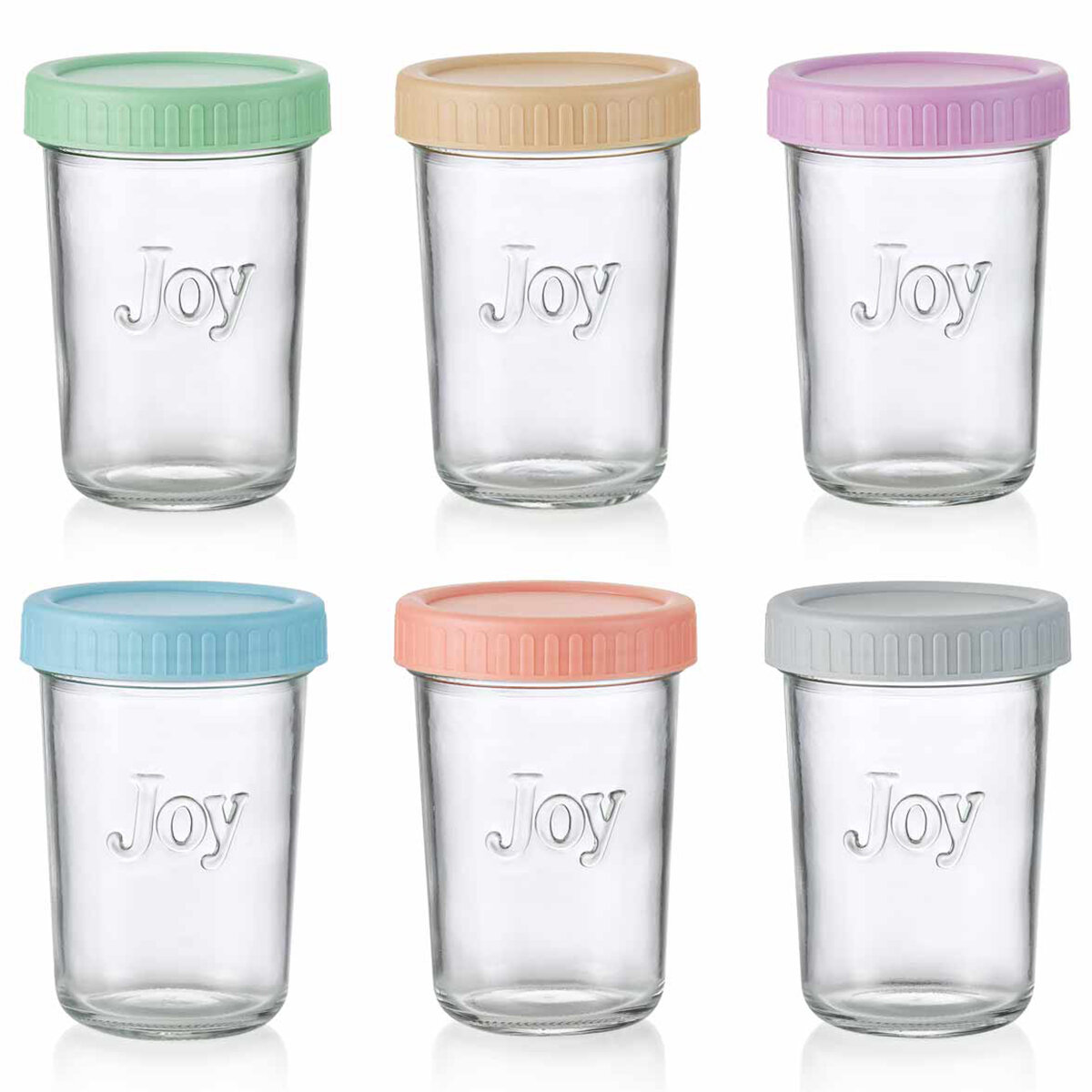 King Crystal Contenedores de Cristal para Alimentos con Tapa, 6 Piezas King Crystal Contenedores de Cristal para Alimentos con Tapa, 6 Piezas