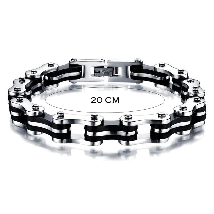 Pulsera de Acero Inoxidable, Blanco y Negro para Caballero Pulsera de Acero Inoxidable, Blanco y Negro para Caballero