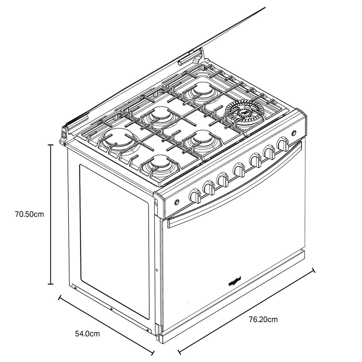 Whirlpool Estufa empotrable con 6 quemadores de 30" Whirlpool Estufa empotrable con 6 quemadores de 30"