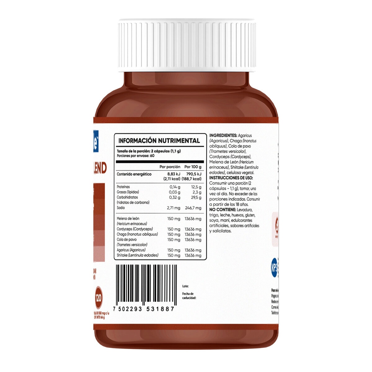 Multiblue Mushroom Blend 120 Cápsulas Multiblue Mushroom Blend 120 Cápsulas