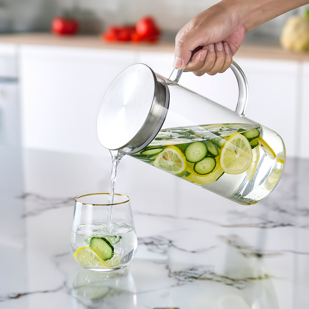 King Crystal Jarra de Vidrio de Borosilicato, 1 pieza King Crystal Jarra de Vidrio de Borosilicato, 1 pieza