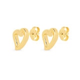 Aretes de Corazon, Oro Amarillo 14K Aretes de Corazon, Oro Amarillo 14K