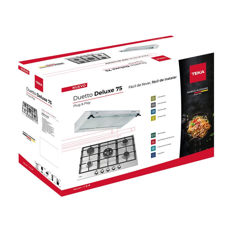 Teka Combo Campana de Pared 75 cm y Parrilla de Gas 5 Quemadores 75 cm Teka Combo Campana de Pared 75 cm y Parrilla de Gas 5 Quemadores 75 cm