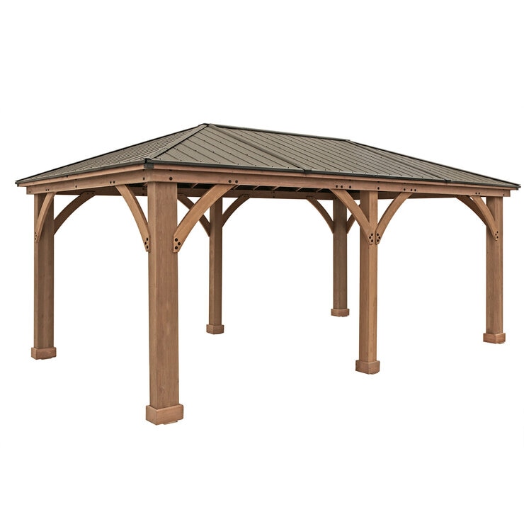 Yardistry, Pergola de Madera con Techo de Aluminio de 3.65 m x 6.09 m Yardistry, Pergola de Madera con Techo de Aluminio de 3.65 m x 6.09 m