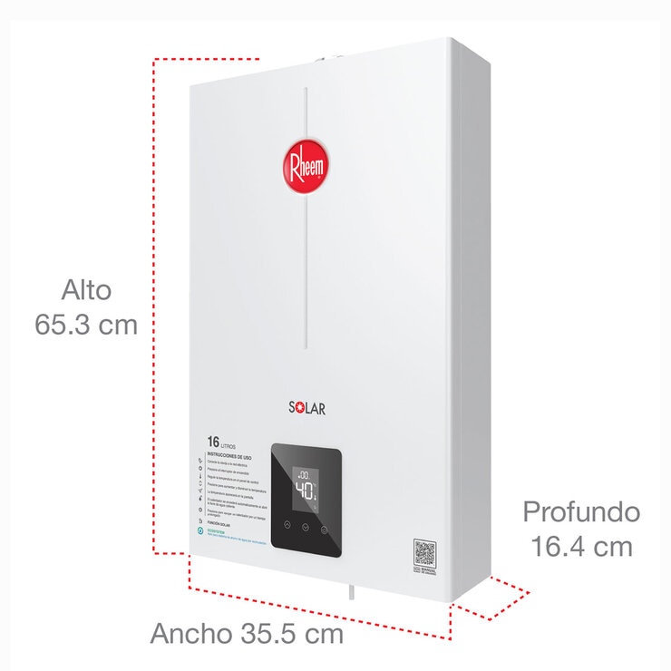 Rheem, Calentador de Agua 16L -Gas Natural Rheem, Calentador de Agua 16L -Gas Natural