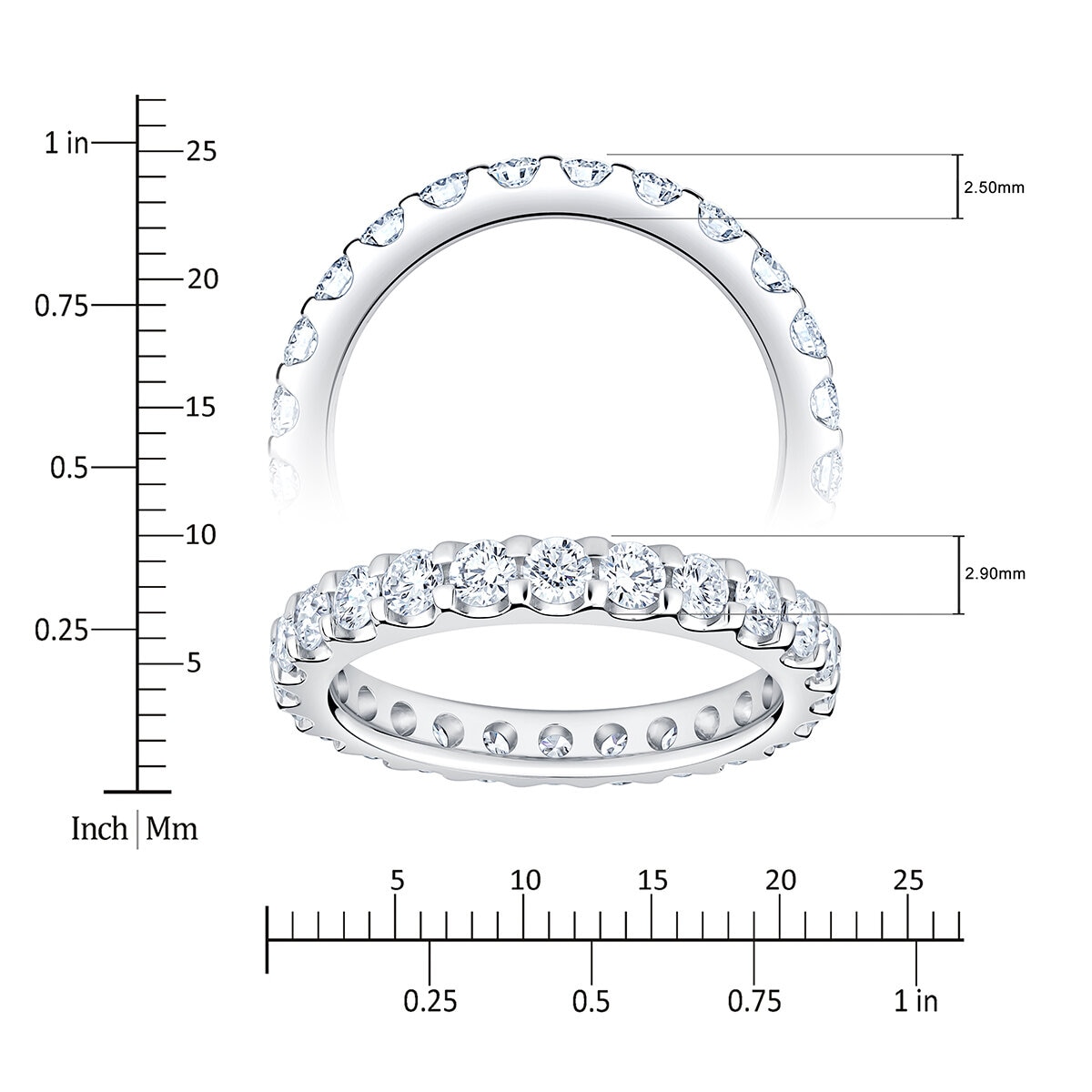 Anillo de Eternidad, 1.50ctw Diamantes, Oro Blanco de 14K