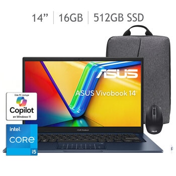 asus vivobook 14 laptop 14" full hd intel core i5 16gb 512gb ssd