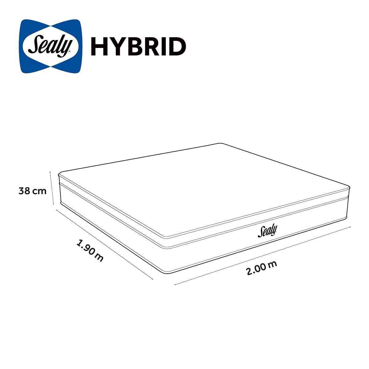 Sealy, Hybrid, Colchón King Size