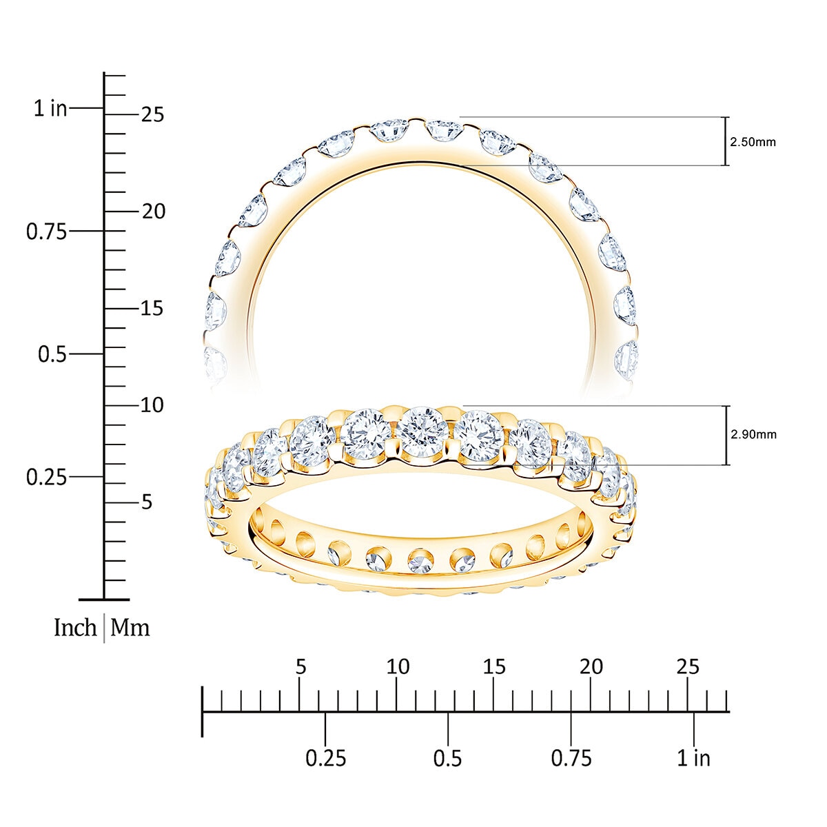 Anillo de Eternidad, 1.50ctw Diamantes, Oro Amarillo de 14K