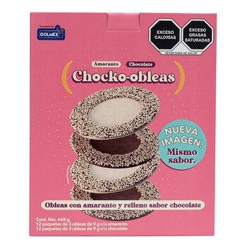 Chocko Obleas con Relleno Sabor a Chocolate 24 pzas de 27 g Chocko Obleas con Relleno Sabor a Chocolate 24 pzas de 27 g