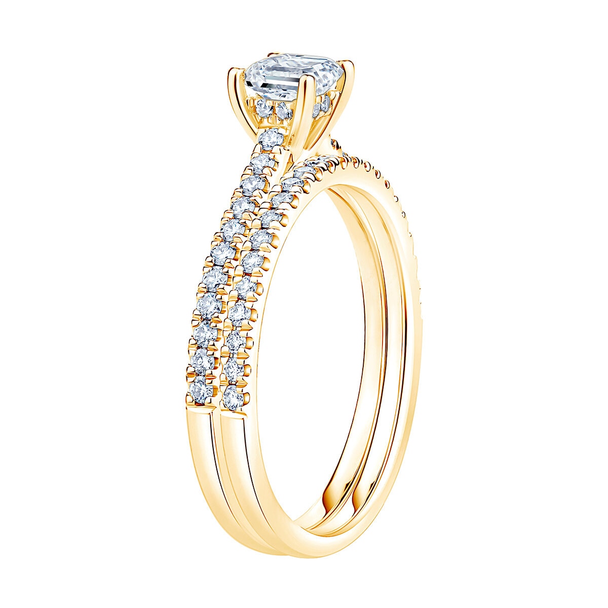 Anillos de Novia, 0.90ctw Diamantes, Oro Amarillo de 14K