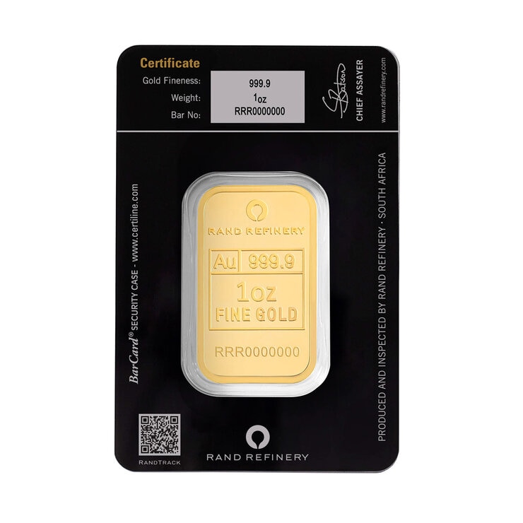 Lingote de Oro 1 oz RAND Elefantes Africanos Lingote de Oro 1 oz RAND Elefantes Africanos