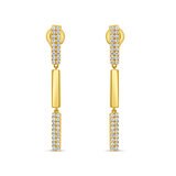 Aretes Colgantes de Diamantes 0.35ctw, en Oro Amarillo 14K