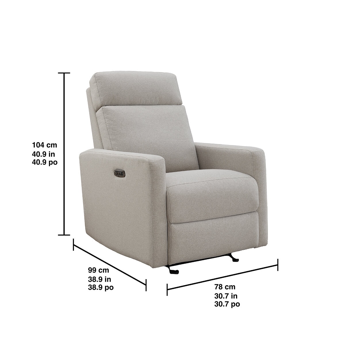 Synergy Home, Sillón Reclinable de Tela con Sistema Eléctrico