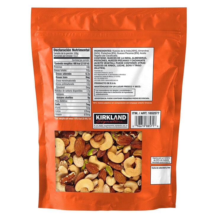 Kirkland Signature Nueces Mixtas Sin Sal 1.13 kg Kirkland Signature Nueces Mixtas Sin Sal 1.13 kg