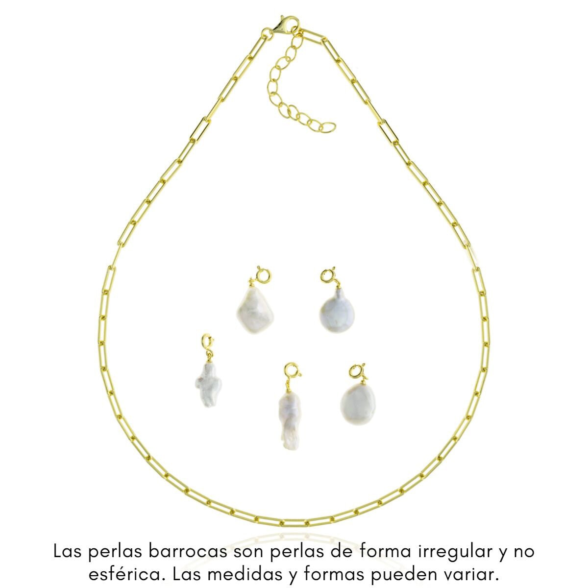 Mayfer Collar .925 Bañado en Oro, con Charms Removibles