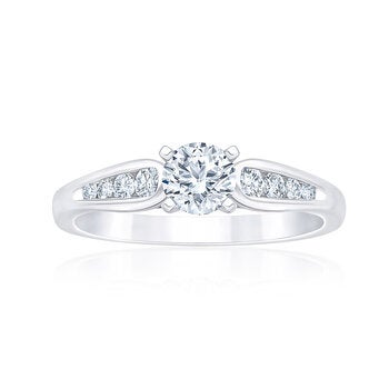Anillo de Compromiso, .75ctw Diamantes, Oro Blanco 14K Anillo de Compromiso, .75ctw Diamantes, Oro Blanco 14K