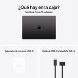 Apple MacBook Pro 16" Chip M4 Pro 512GB Negro Espacial CPU de 14 núcleos GPU de 20 núcleos Memoria unificada de 24GB