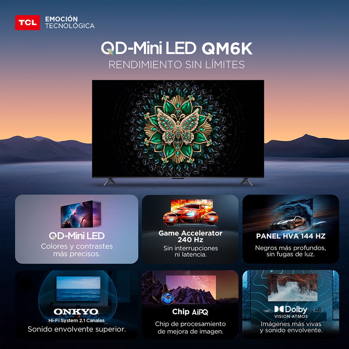 TCL Pantalla 75" MINI LED 4K Google TV TCL Pantalla 75" MINI LED 4K Google TV