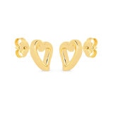 Aretes de Corazon, Oro Amarillo 14K Aretes de Corazon, Oro Amarillo 14K