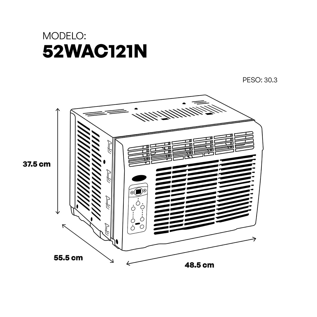 Carrier, Aire Acondicionado Ventana de 12,000 BTU a 110V, Solo Enfriamiento Carrier, Aire Acondicionado Ventana de 12,000 BTU a 110V, Solo Enfriamiento