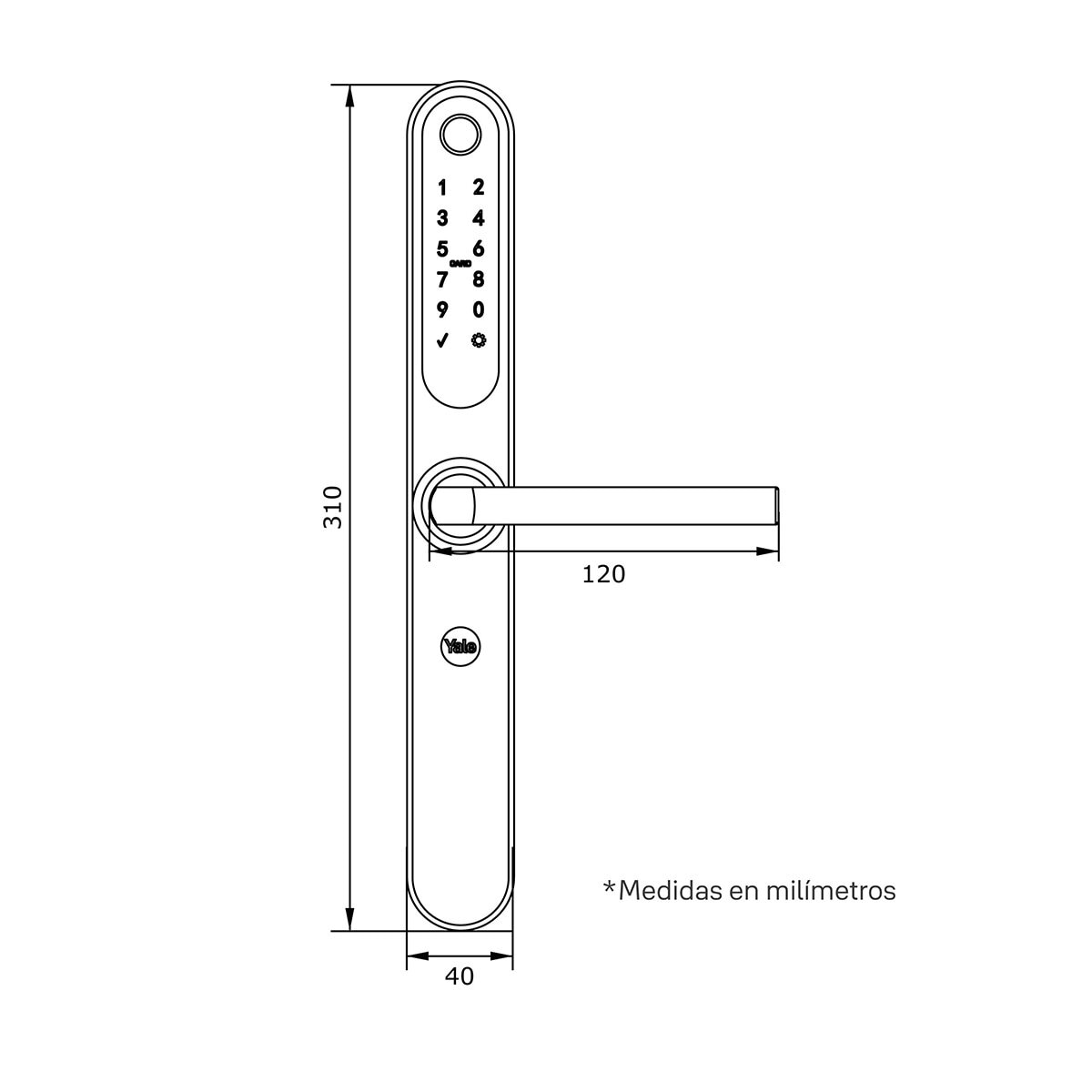 Cerradura Digital YSD100 para Puertas de Aluminio Negro