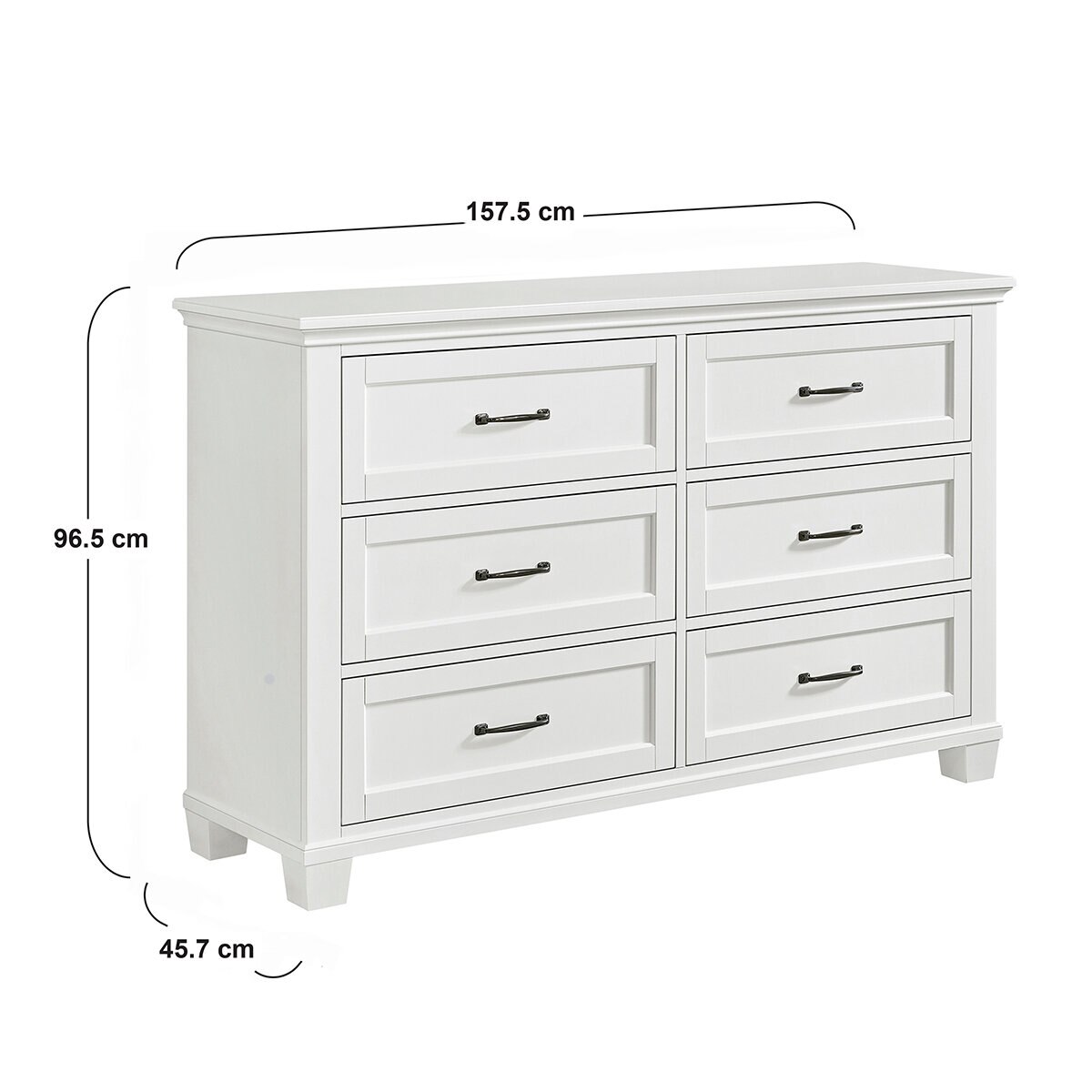 Universal Broadmoore, Rose, Cómoda de 6 Cajones Universal Broadmoore, Rose, Cómoda de 6 Cajones