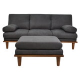 Violanti, Sofa Cama de tres plazas con Brazos y Patas de Madera