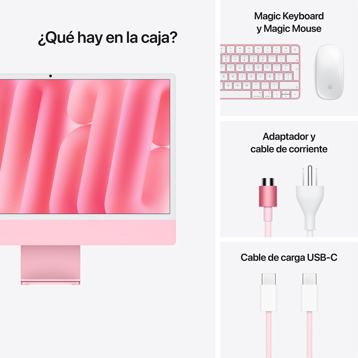 Apple iMac 24" 256GB 4.5K Chip M4 Rosa CPU de 8 núcleos GPU de 8 núcleos Memoria unificada de 16GB. Apple iMac 24" 256GB 4.5K Chip M4 Rosa CPU de 8 núcleos GPU de 8 núcleos Memoria unificada de 16GB.